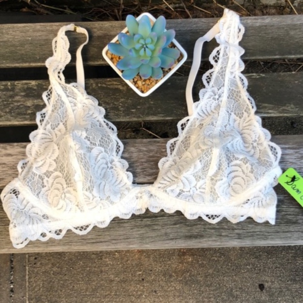 🍃🖤New Sam Edelman Antique White Lace BraLet - Picture 7 of 8